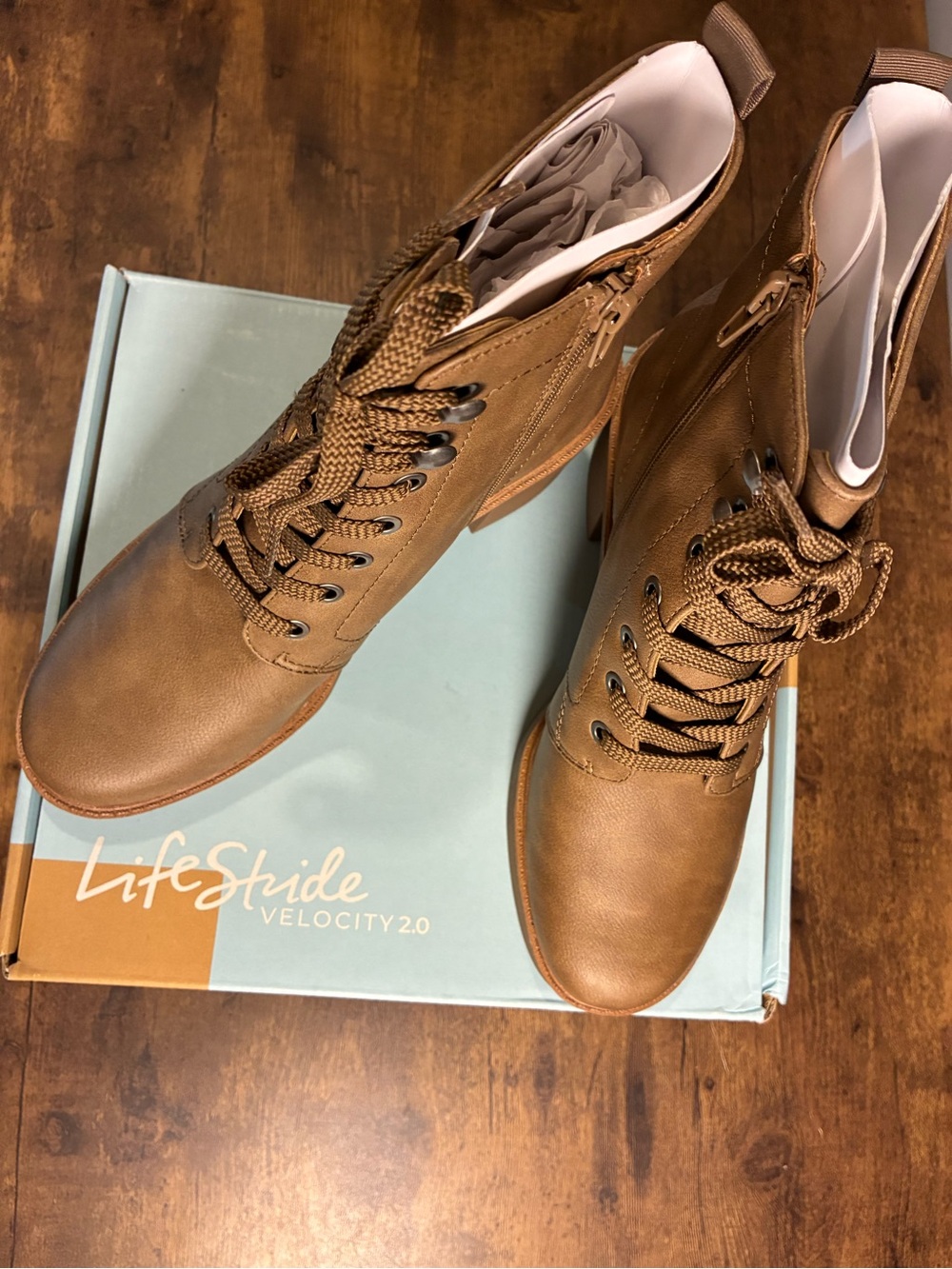 RHODE Tan Lace-Up Ankle Boots